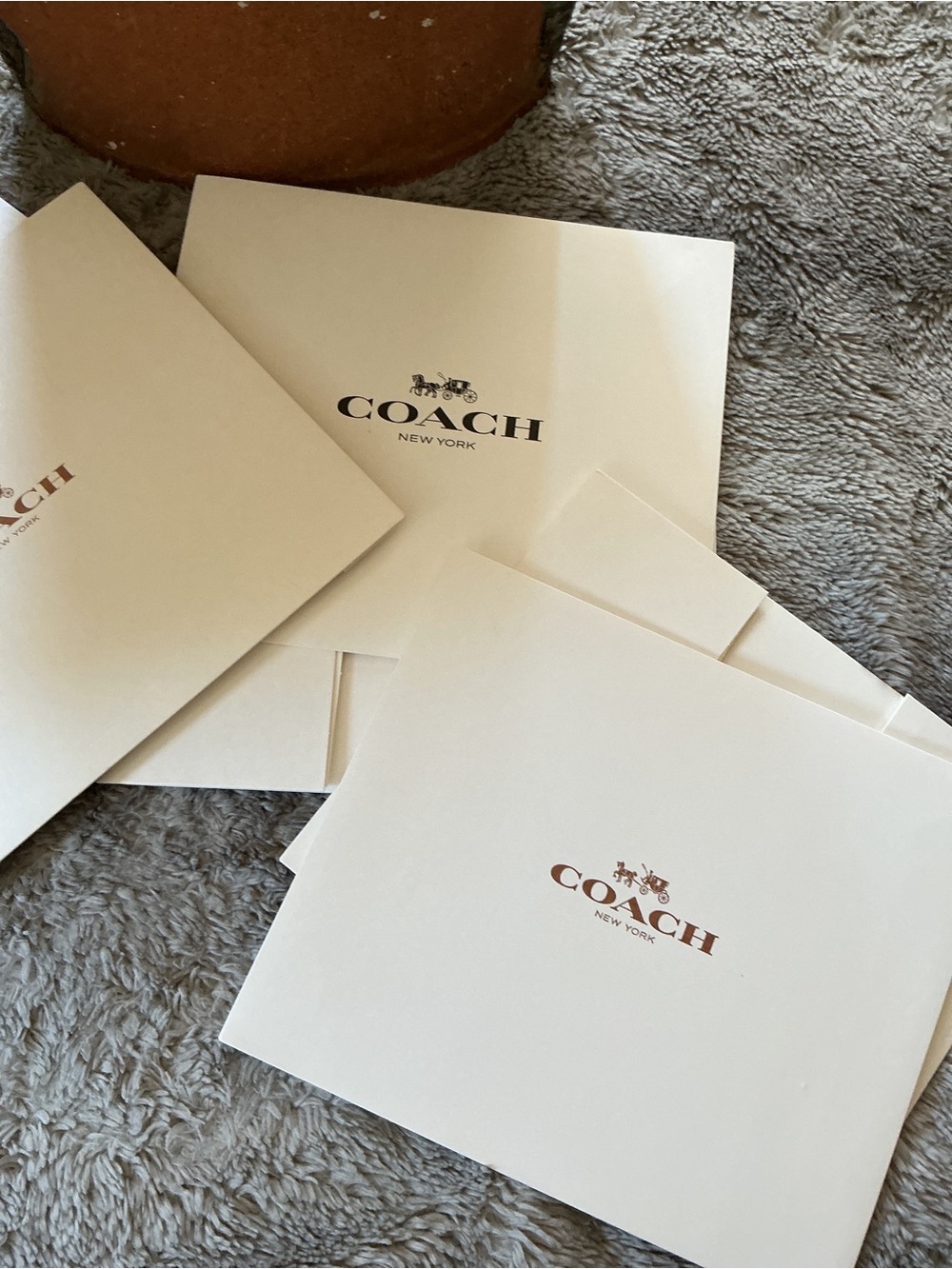 Coach Cream Gift Envelopes with Brown Logo